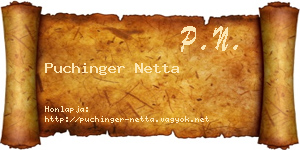 Puchinger Netta névjegykártya